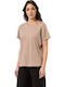Damen Bluse Baumwolle Beige