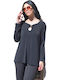 Women's Long Sleeve Black Blouse