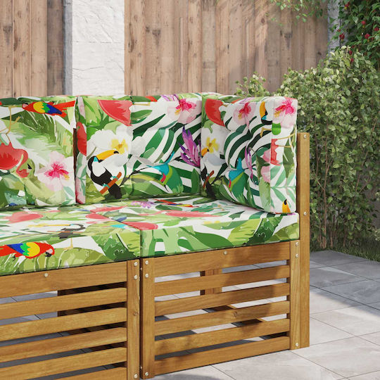 vidaXL Pernă De Canapea De Grădină Cu Spătar Multicolor 3 Buc 60x60 Cm