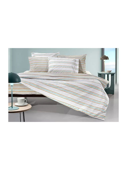 Guy Laroche Pinstripe Set Bed Sheets Double 240x265cm 4 Pieces