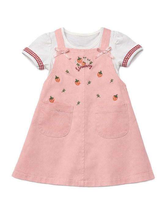 Kinder-Latzhose Blumen Rosa