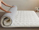 Folding Floor Mattress And Pillow-Top White 90x190x7cm