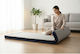 Single Floor Mattress White Blue Comfortable (80x200x8cm)