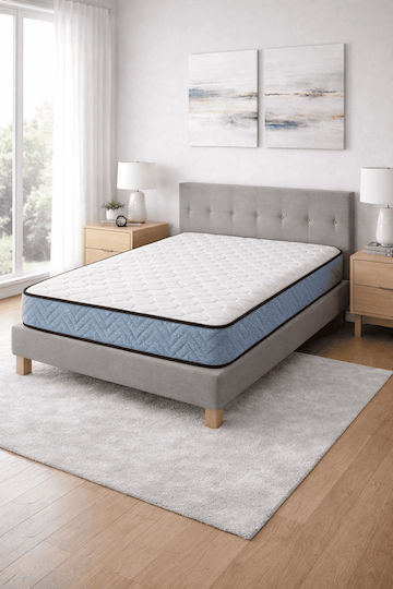 Voyage Orthopädische Matratze Beidseitig Mit Federn Weiß Blau 90x190x17cm