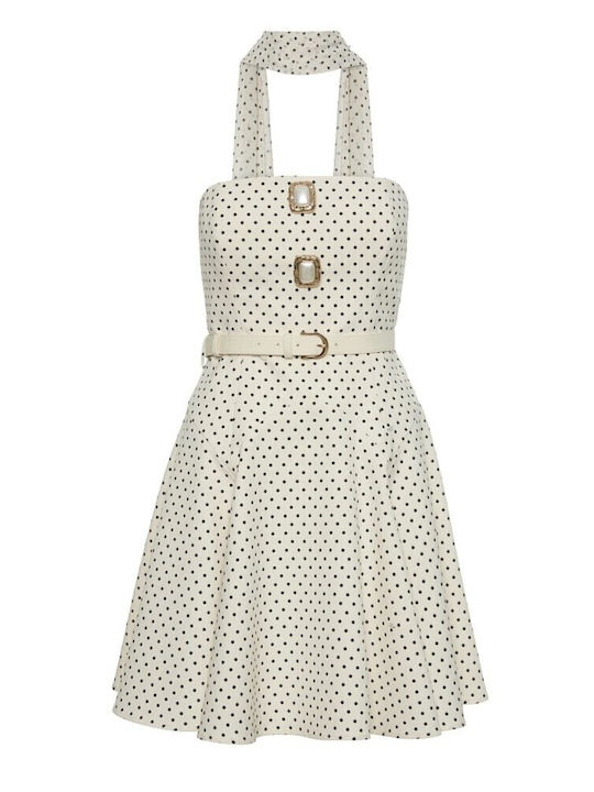 Sommer Mini Abendkleid Trägerlos Vanille