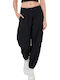 Damen Stoff Fracht Hose Schwarz