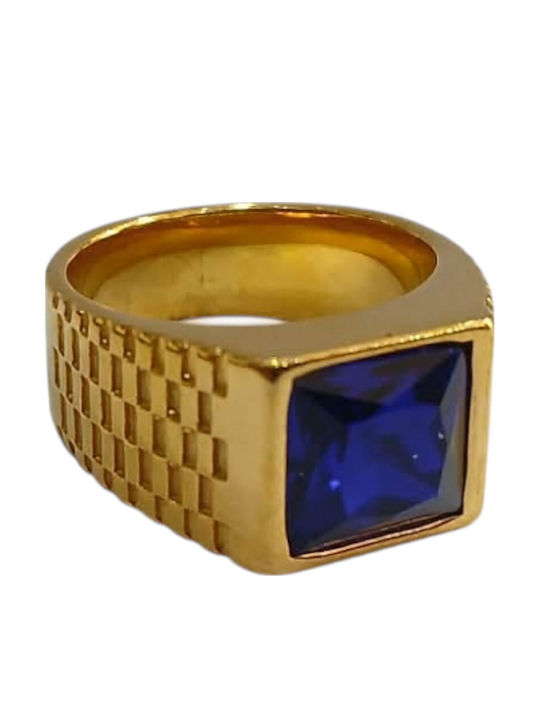 Kalliopi Silber Herren Stahl Vergoldetes Ring