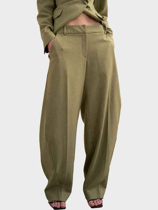 Women's Fabric Trousers Taupe