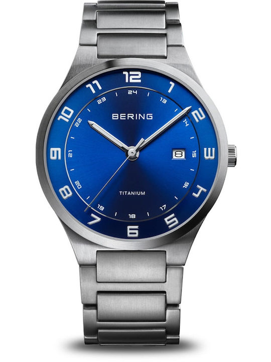 Bering Time Ανδρικό Ρολόι 39mm Μπαταρίας με Αση...