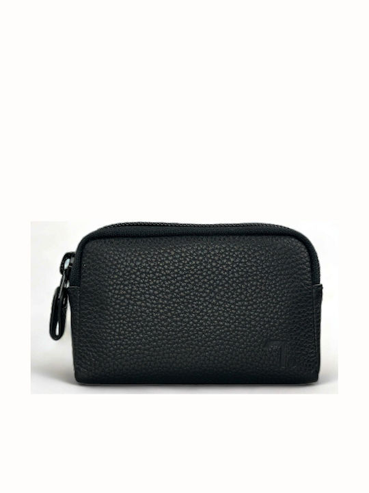 Leather Key Holder & Wallet Seven Dots Neptune 50-006 Black – Two Rings & Extra Pocket Black