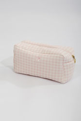 Harmony Pastel Check Toiletry Bag Cotton & Modal