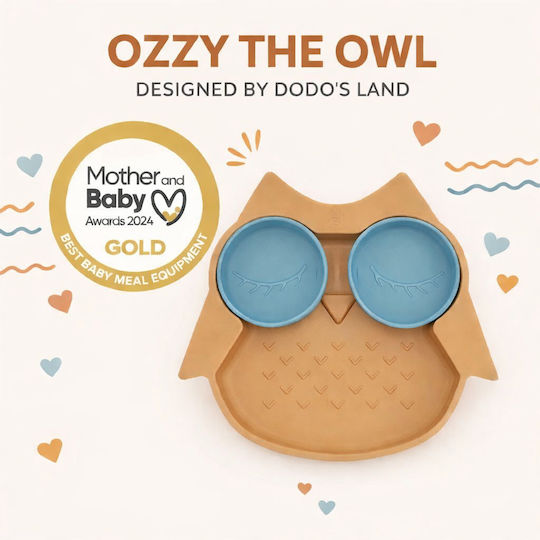 Dodo's Land Παιδικό Πιάτο Φαγητού από Σιλικόνη Μπλε