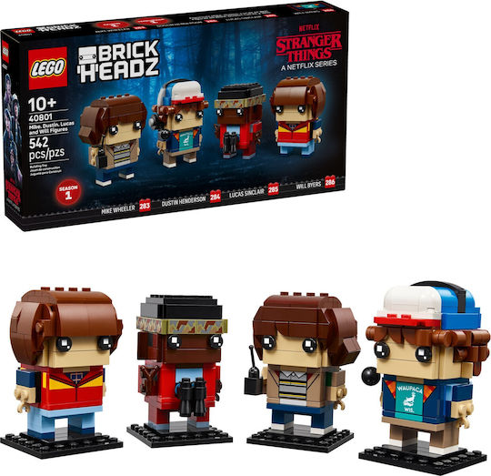 LEGO Brick Headz Stranger Things Mike Dustin Lucas și Will Figuri pentru 10+ Ani