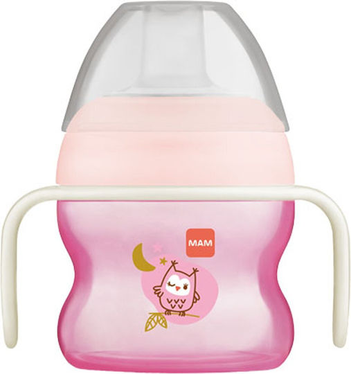 Mam Starter Cup Night Cană Pentru Bebeluşi Plastică Cu Mânere Roz 150ml