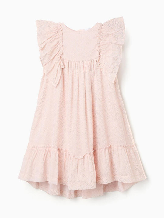 Girls Dress Sleeveless Tulle Pink