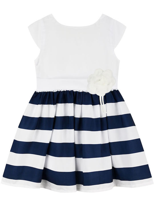 Girls Dress Striped with Accessories White