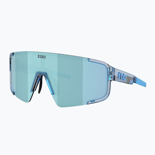 Bliz Cycling Glasses Ice With Blue Frame And Transparent Dark Polarized Photochromic Lenses