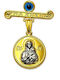 Paraxenies Children's Safety Pin Charm from Gilded Silver with Constantine Coin