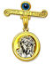 Paraxenies Children's Safety Pin Charm from Gilded Silver with Constantine Coin