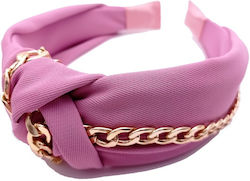 Stirnband Aus Stoff Luxus Goldene Kette Rosa