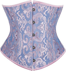 Women's Gothic Lace-up Decorative Satin Renaissance Corset Purple S