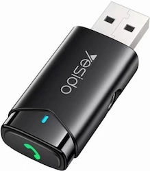 Wireless Car Aux Receiver Bluetooth 5.0 Handsfree Usb Yesido Black