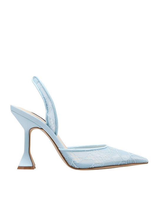 Nine West Slingbacks Kansyp2 Kansyp2 45-450 Pantofi Cu Toc Gros Înalt Albastru Deschis De Damă