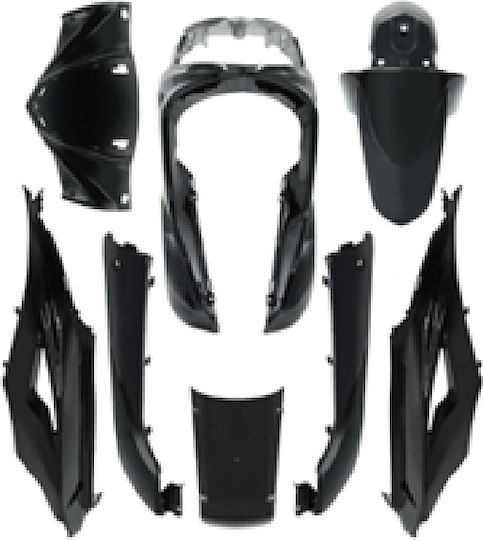 Roc Σετ Πλαστικά Μοτοσυκλέτας για Sym Symphony SR 125i Μαύρο 8τμχ