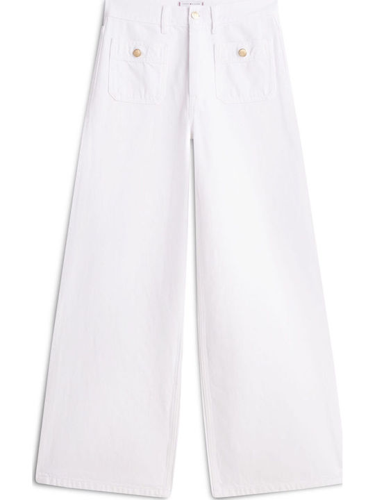 Tommy Hilfiger Blugi Damă Wide Alb