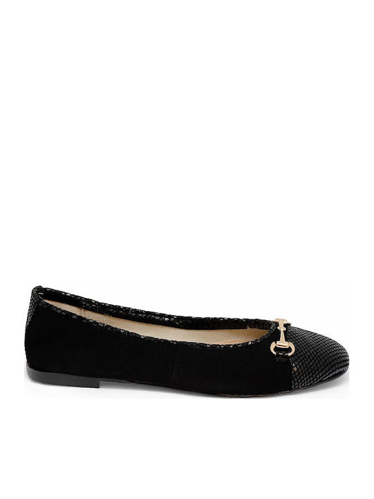 Bigshoes Damen Ballerinas Aus Leder In Schwarz ...