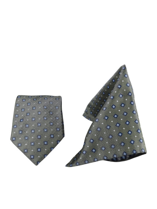 Men's Green Tie Handkerchief 6cm Nino Venturi Z234