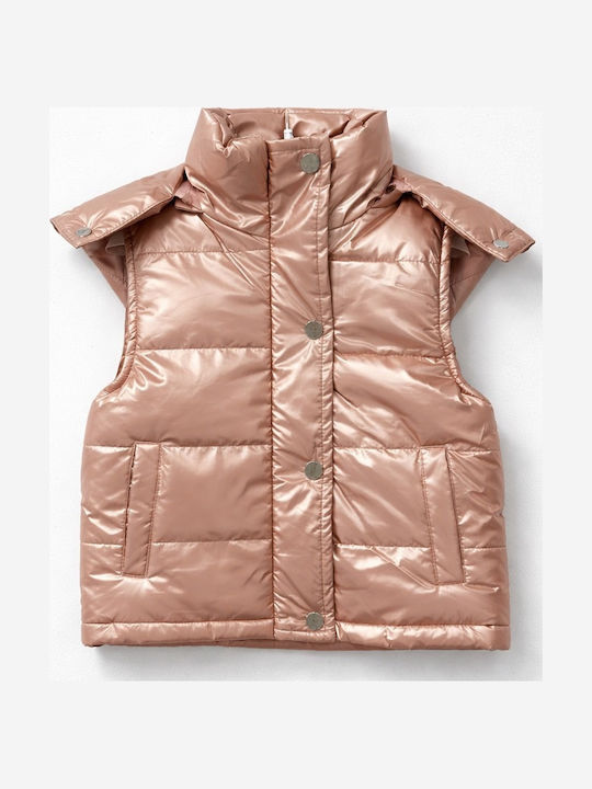 Joyce Παιδικό Casual Μπουφάν Rose Gold