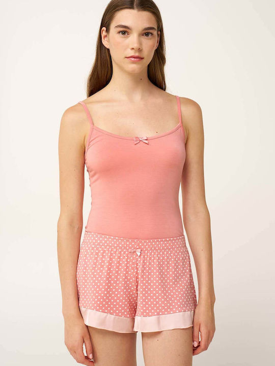 Pink Tan Damen T-Shirt mit Spaghetti-Träger