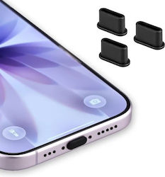 Bizon Schutzabdeckungen Für Usb-c Tür Dust Plug Typ C Port Geräte Schwarz 3er Pack