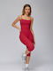 Women's Set with Cropped Leggings Red