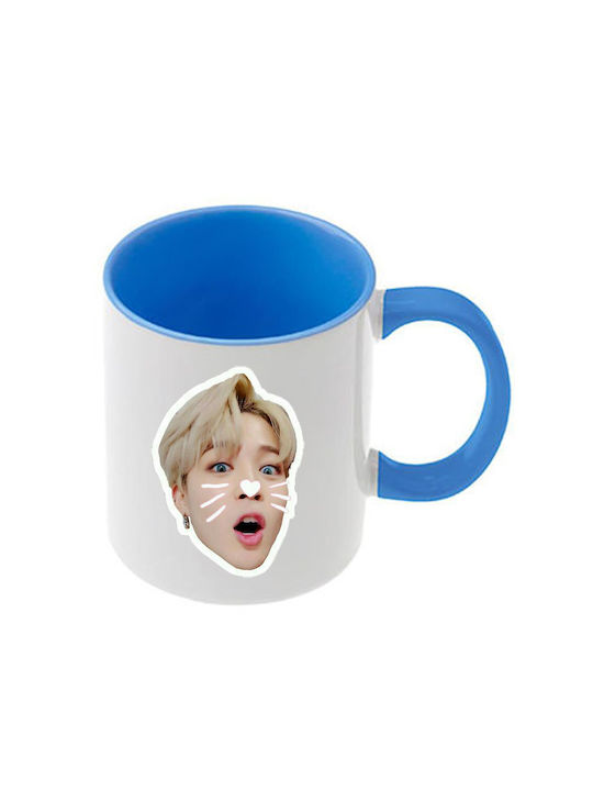 Κούπα Kpop Bts Γαλάζια Λαβή Εσωτερικό