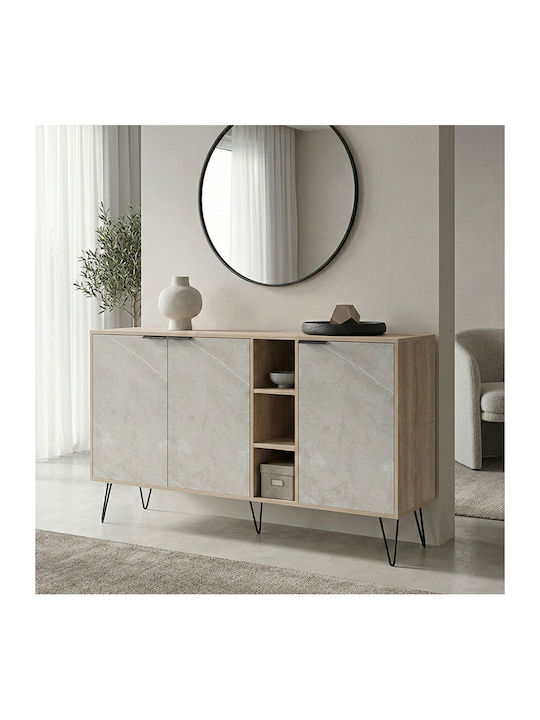 Bufet Balain din Lemn și Metal Gri 142x35.5x83cm