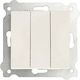 Recessed Triple Wall Switch White