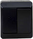Waterproof Recessed Wall Switch Double Black