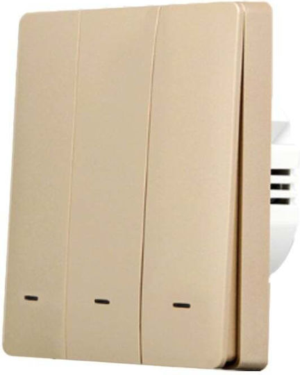 SmartWise Uni Recessed Wall Switch Wi-Fi Gold
