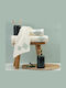 Borea Bath Towels Set of 3 Pieces Damask Ecru