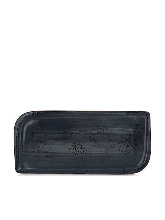 By Bone Piatelă De Servire Rectangulară Din Porțelan Neagră