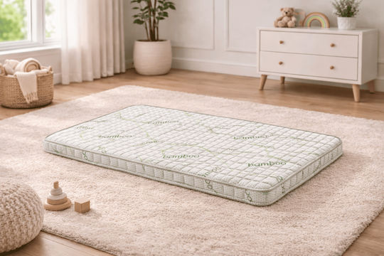 Hygiene Bamboo Orthopedic Mattress Topper Foam Memory White Green 120x180x5cm