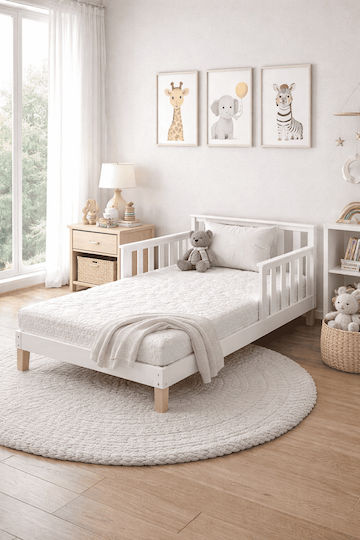 Weißes Schaum Baby-Matratze Mit Schutzbezug (70x130cm)