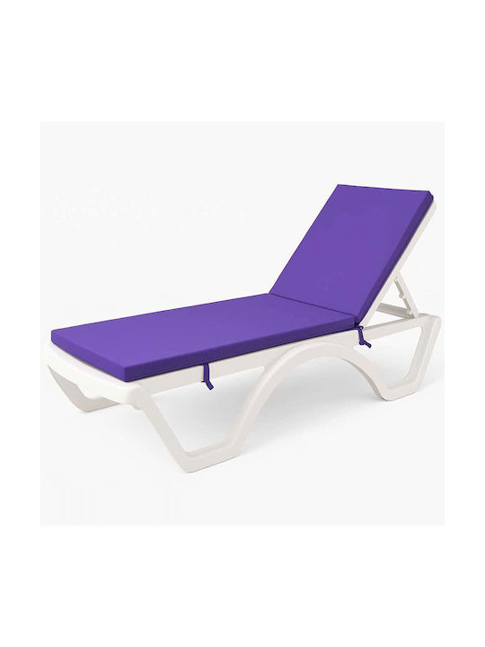 Sofa Del Atelier Waterproof Sunbed Cushion with Backrest Sunny Purple 60x180cm