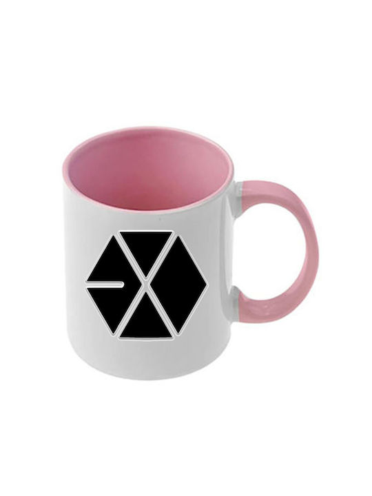 Κούπα Kpop Exo Ροζ Λαβή Εσωτερικό