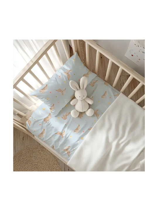 Borea Set Baby Sheets Crib Cotton Blush Light Blue 120x160cm