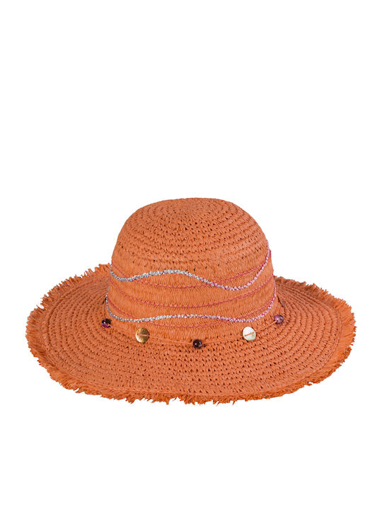 Brims and Trims Women's Wicker Hat Orange
