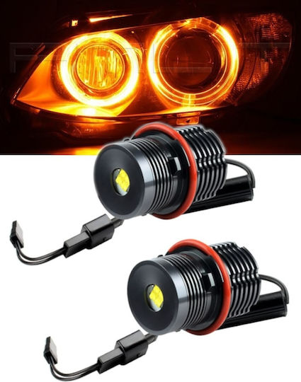 Лампи За Автомобил Angel Eyes Bmw E87 E39 E61 E63 E64 E65 E66 E83 X3 E53 X5 E60 Led Оранжеви 5w Can Bus Без Грешки 2 Броя