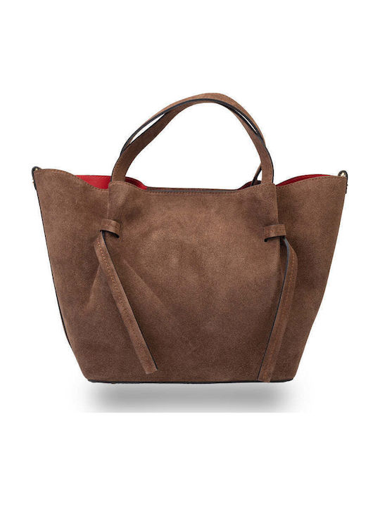 Leder Damen Handtasche Wildleder Braune